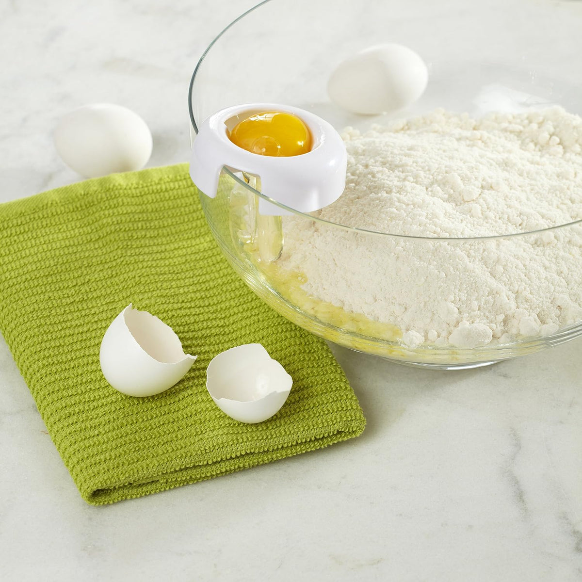 Casabella Two in One Egg Piercer and Separator, Yellow and White