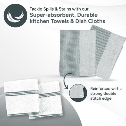 Casa Platino Potholders for Kitchens, 8-Piece – 500°F Heat Resistant Oven Mitts and Pot Holders, Mini Oven Mitt with Silicone Grip, 2 Kitchen Towels & 2 Dish Cloths – Durable & Non-Slip – Canyon Rose