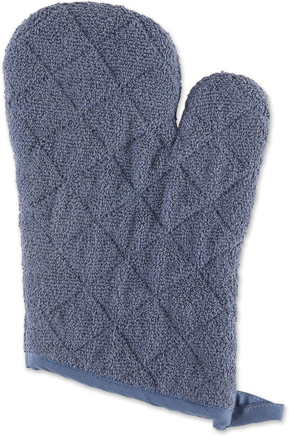 DII Basic Terry Collection 100% Cotton Quilted, Oven Mitt, Brown, 2 Piece