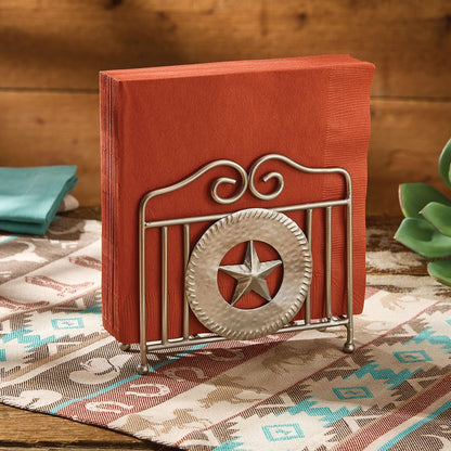 Park Designs Tree Tops Two Tier Napkin Holder, Lodge Metal Tiered Tabletop Storage, Cabin Dual Serving Caddy Organizer