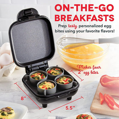 Dash Deluxe Egg Bite Maker - Electric Egg Bite Maker for Healthy Protein Snacks - Quick Cleanup, Space-Saving Design & Non-Slip Feet - 4 Servings, Aqua