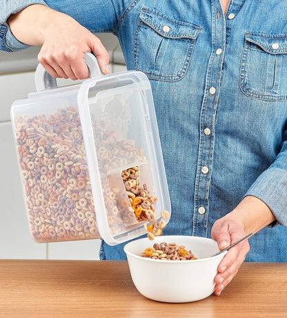 Buddeez Cereal Containers Storage - Airtight Food Storage Containers with Lids - BPA Free Plastic Food Dispenser 21 Cup White