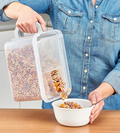 Buddeez Cereal Containers Storage - Airtight Food Storage Containers with Lids - BPA Free Plastic Food Dispenser 21 Cup White