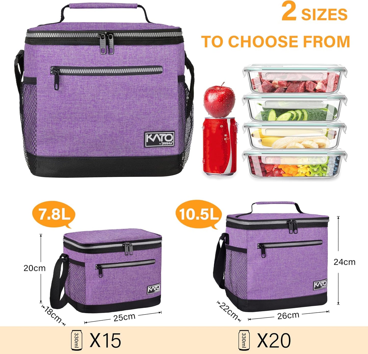 Tirrinia Insulated Lunch Box for Men/Women, Leakproof Lunch Bag for School Work, Large Lunch Tote Kids Boys Girls Student Back to School, Soft Cooler Office Picnic Beach Camping for Adults, Charcoal