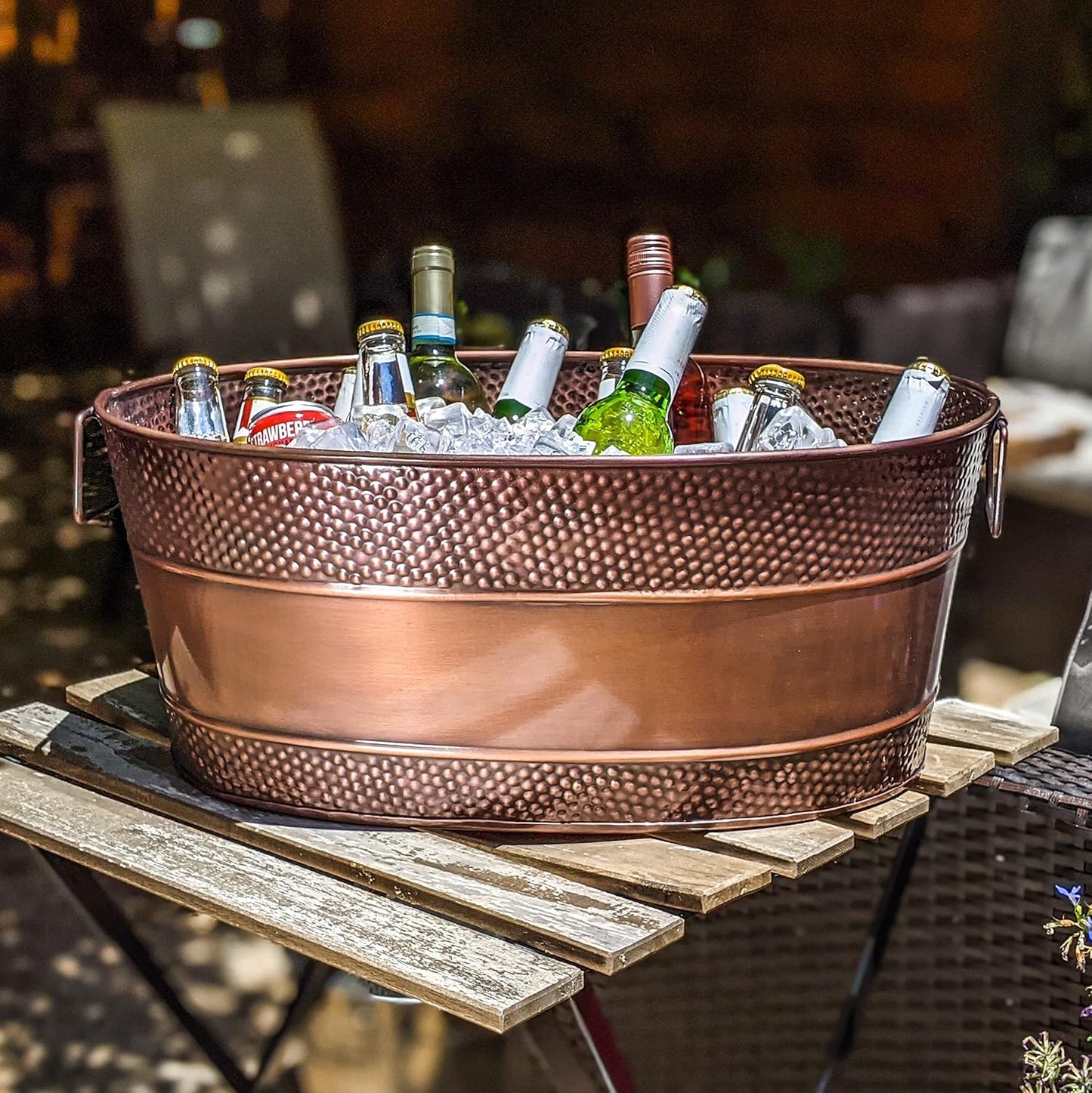 BREKX Aspen Heavy-Duty Oval Stainless Steel Drink Cooler for Parties - Metal Large Ice Bucket for Drinks, 25-Quart (30-Bottle) Large Cooler Ice Container for Parties