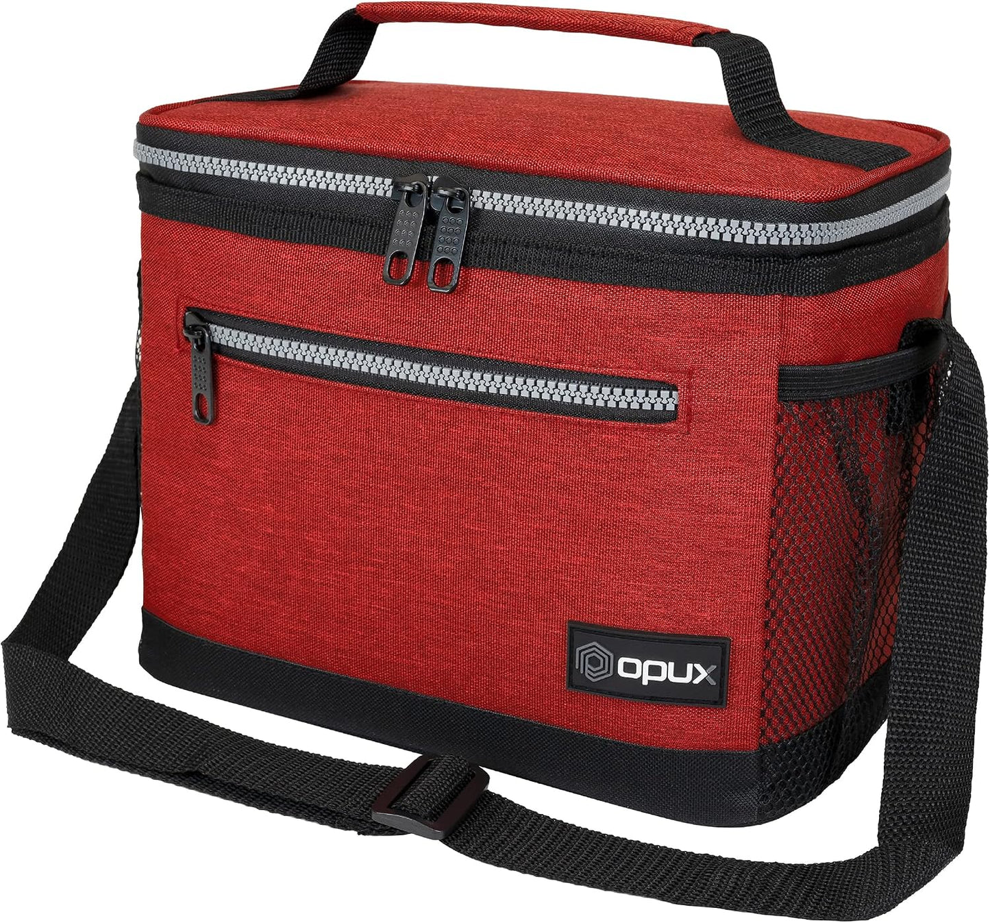 opux Insulated Lunch Box Men Women, Lunch Bag for Work School, Leakproof Soft Cooler Tote Adult, Large Lunch Pail Kids Boys Girls, Picnic Beach Food Bag with Shoulder Strap, Purple Floral