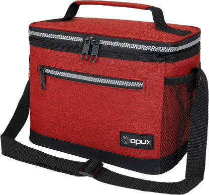 opux Insulated Lunch Box Men Women, Lunch Bag for Work School, Leakproof Soft Cooler Tote Adult, Large Lunch Pail Kids Boys Girls, Picnic Beach Food Bag with Shoulder Strap, Purple Floral
