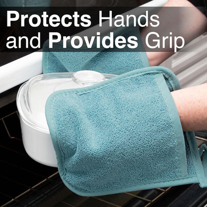 RITZ Terry Pocket Mitt & Hot Pad: Unparalleled Heat Resistant, Durable 100% Cotton – Ergonomically Designed for Optimal Grip – Easy-Care Machine Washable –, Federal Blue