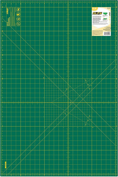 OLFA 24x36" Self-Healing Rotary Cutting Mat (RM-MG) - Double-Sided, Green