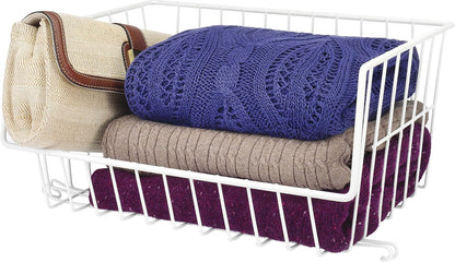 Whitmor Wire Stackable Basket, White