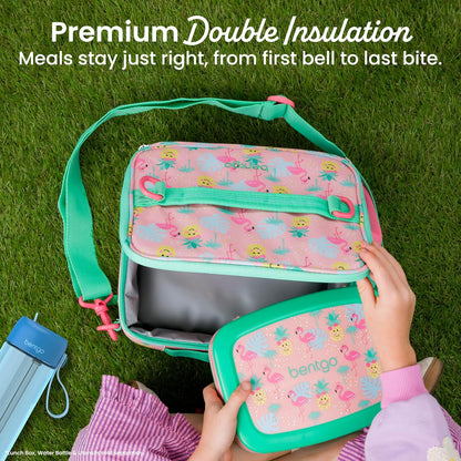 Bentgo Kids Lunch Bag - Durable, Double-Insulated Lunch Bag for Kids 3+; Holds Lunch Box, Water Bottle, & Snacks; Easy-Clean Water-Resistant Fabric & Multiple Zippered Pockets (Mermaid)