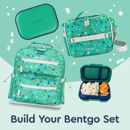 Bentgo Chill Kids Leak-Proof Lunch Box - 4-Compartment Bento Box with Built-In Ice Pack, 3.3 Cup Capacity, PFAS & BPA-Free, Microwave & Dishwasher Safe, Ideal Size for Ages 3 to 7 (Truly Teal)