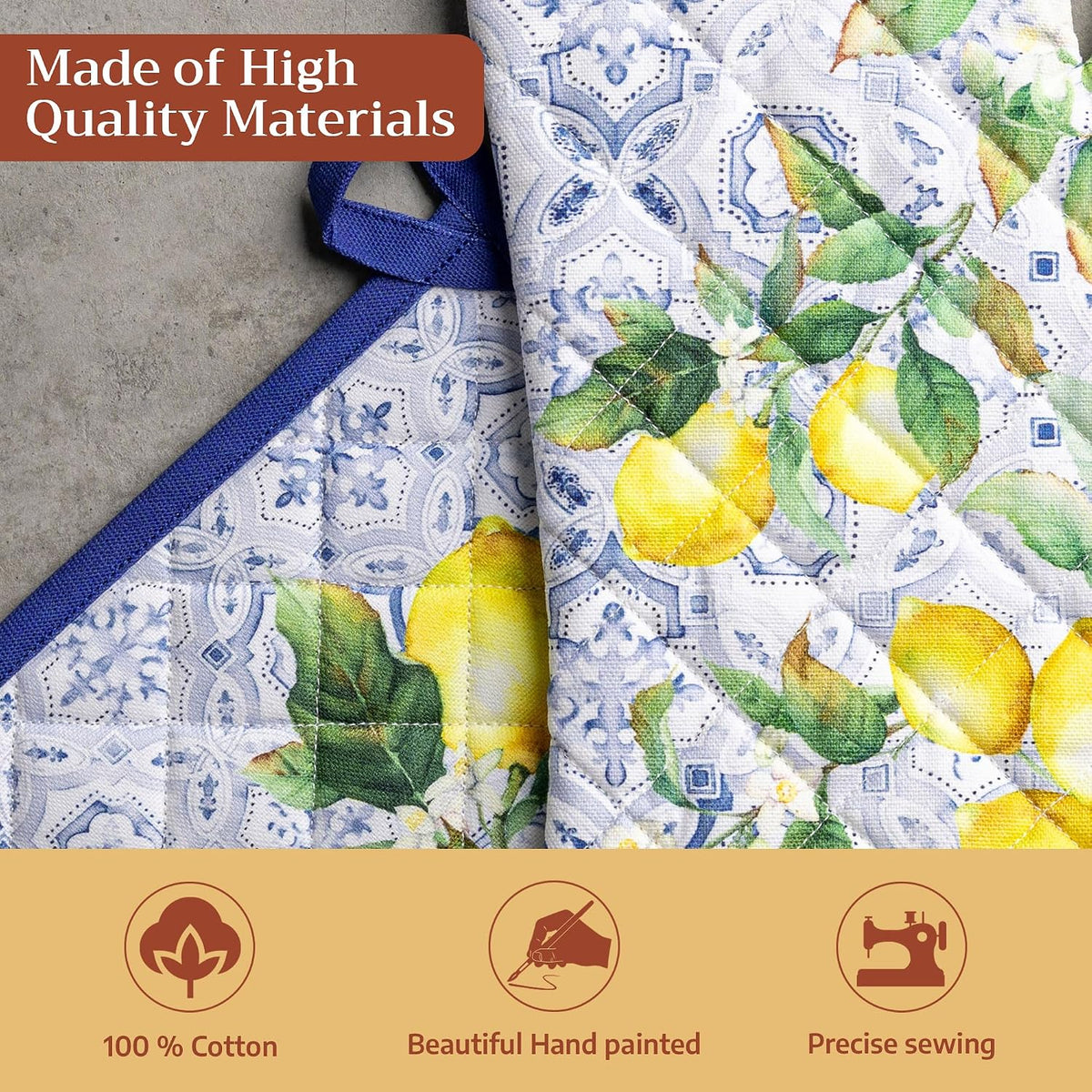 Maison d' Hermine Pot Holders 100% Cotton Potholders (8" x 8") - Colors B