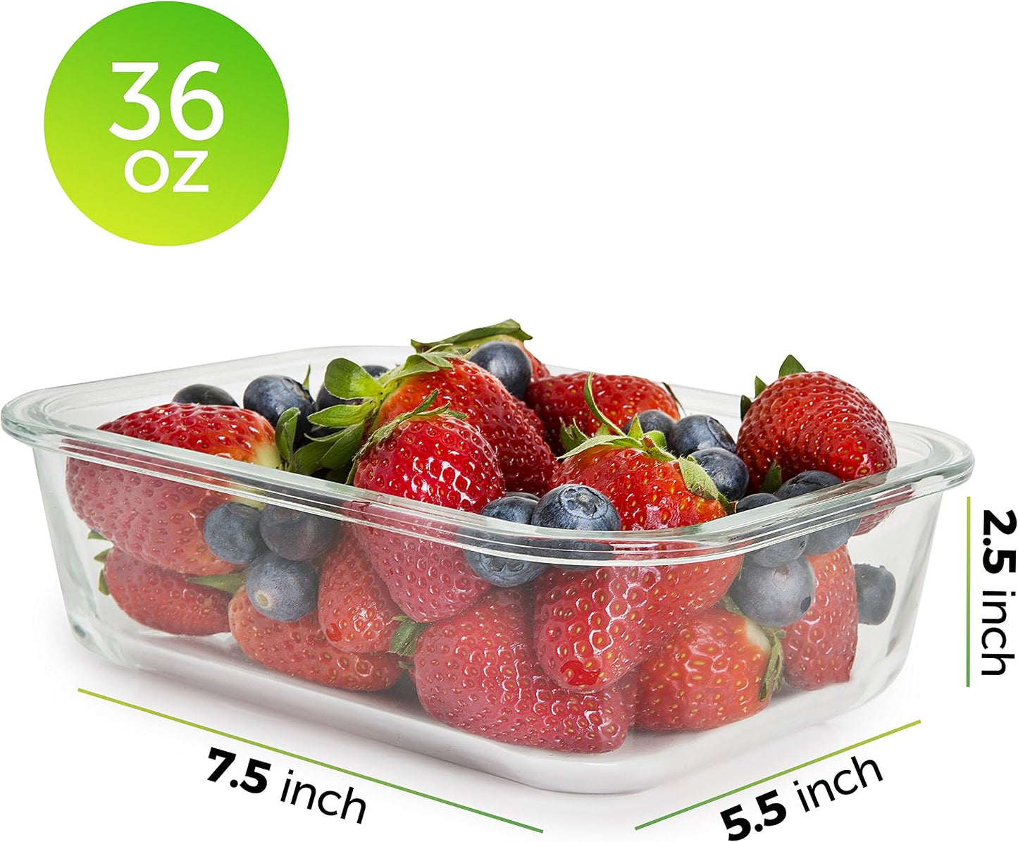 PrepNaturals 5 Pack 30 Oz Glass Meal Prep Containers - Dishwasher Microwave Freezer Oven Safe - Glass Storage Containers with Lids (Multi-Compartment)