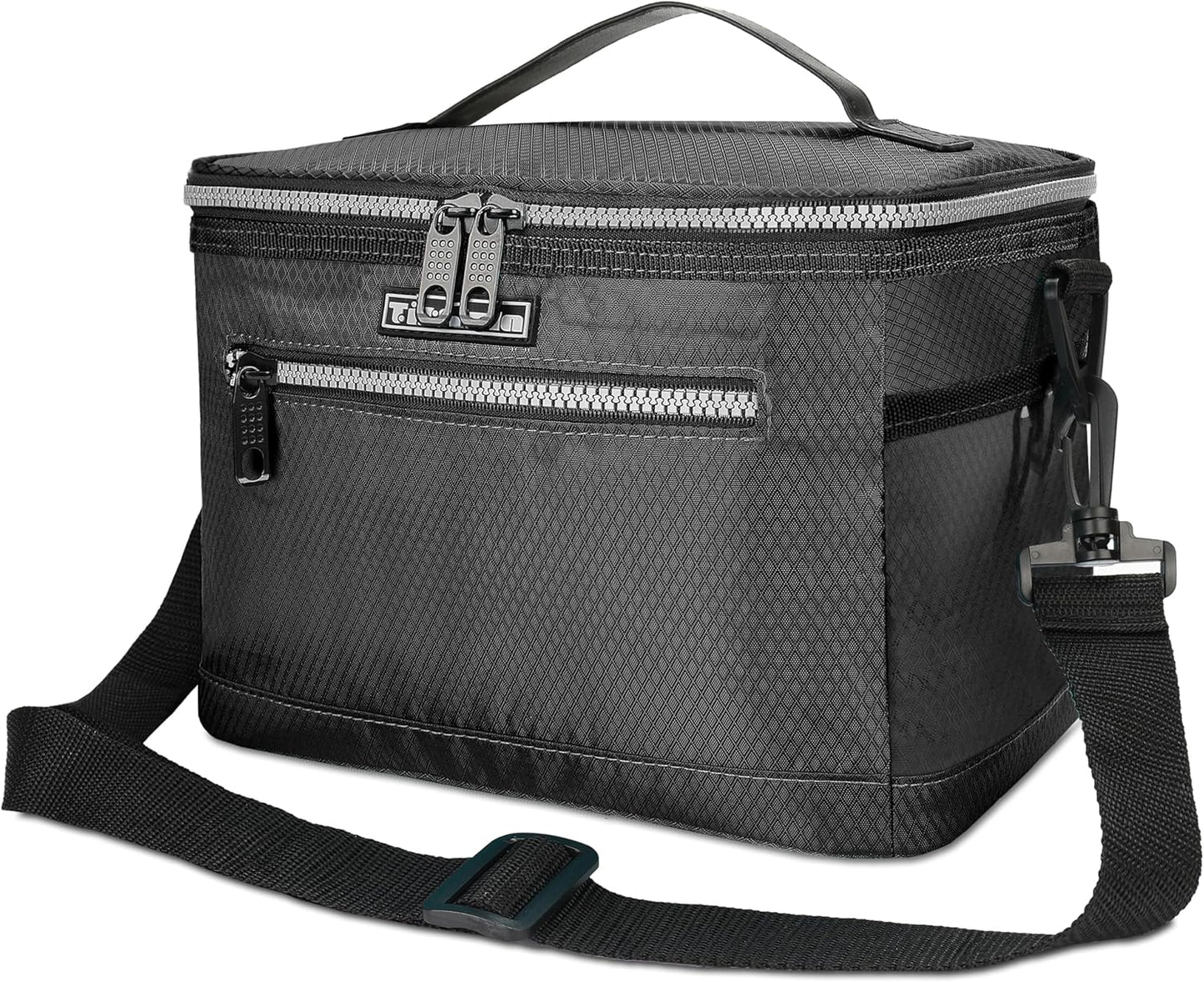 Tirrinia Insulated Lunch Box for Men/Women, Leakproof Lunch Bag for School Work, Large Lunch Tote Kids Boys Girls Student Back to School, Soft Cooler Office Picnic Beach Camping for Adults, Charcoal