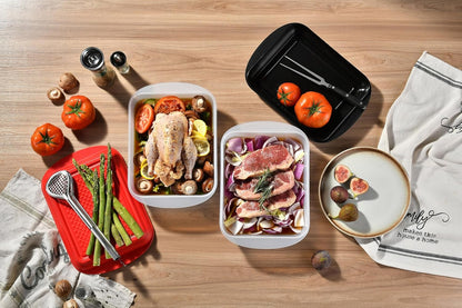 Large Marinade Container with Pyramids Carving Board Style Lid | Grill Prep and Deep Serve Tray | Microwave & Oven Safe Serving Platter Ideal Storing BBQ Meat, Vegetables,Roasting Turkey & Chicken