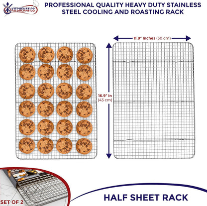 Kitchenatics 4-Tier Stackable Cooling Rack Space Saving Baking Set, 15x10"