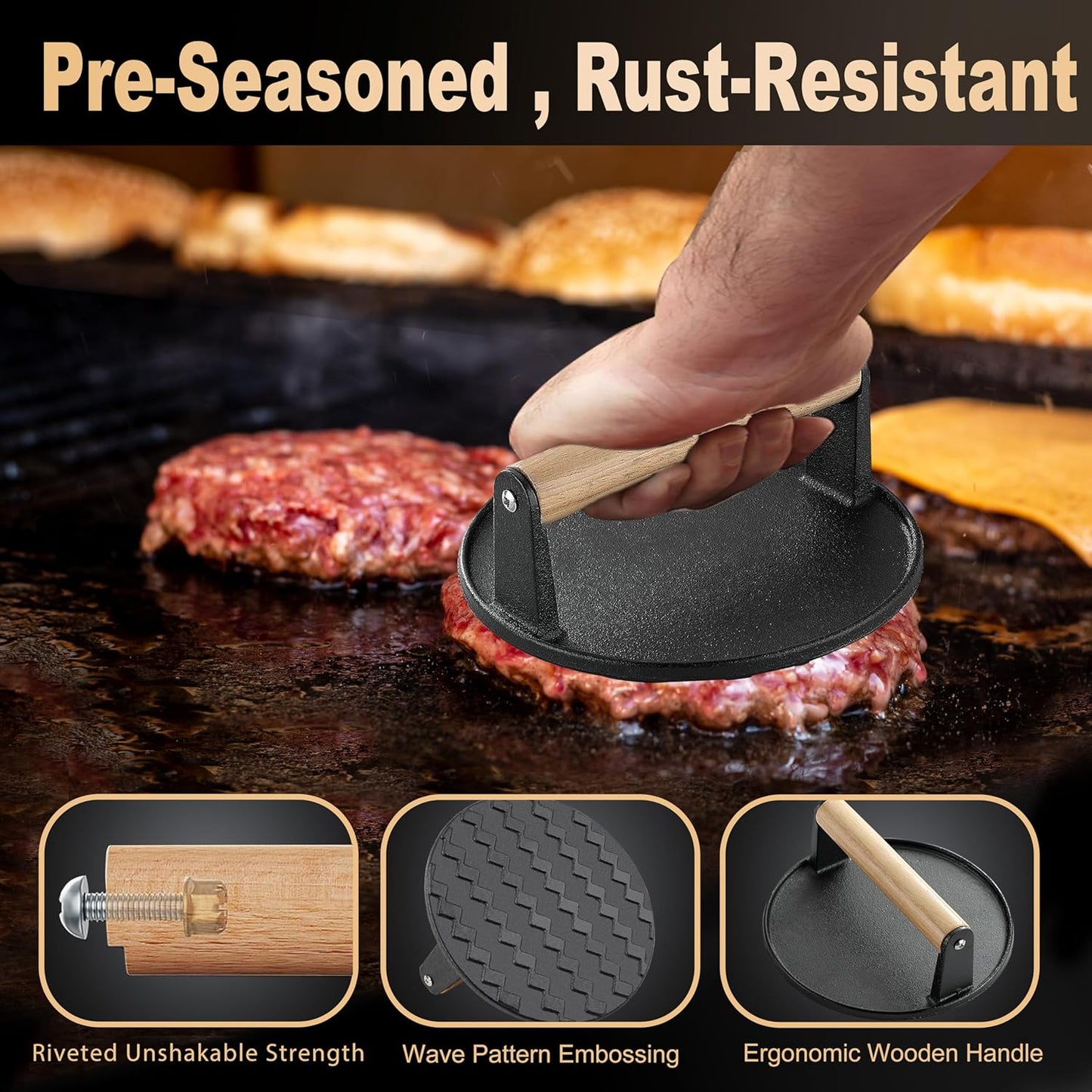 238PCS Premium Griddle Accessories Kit, Griddle Tools for Flat Top Grill with Enlarged Spatulas, Burger Press, Basting Cover & Storage Bag, Flat Top Grill Accessories for Outdoor Barbecue