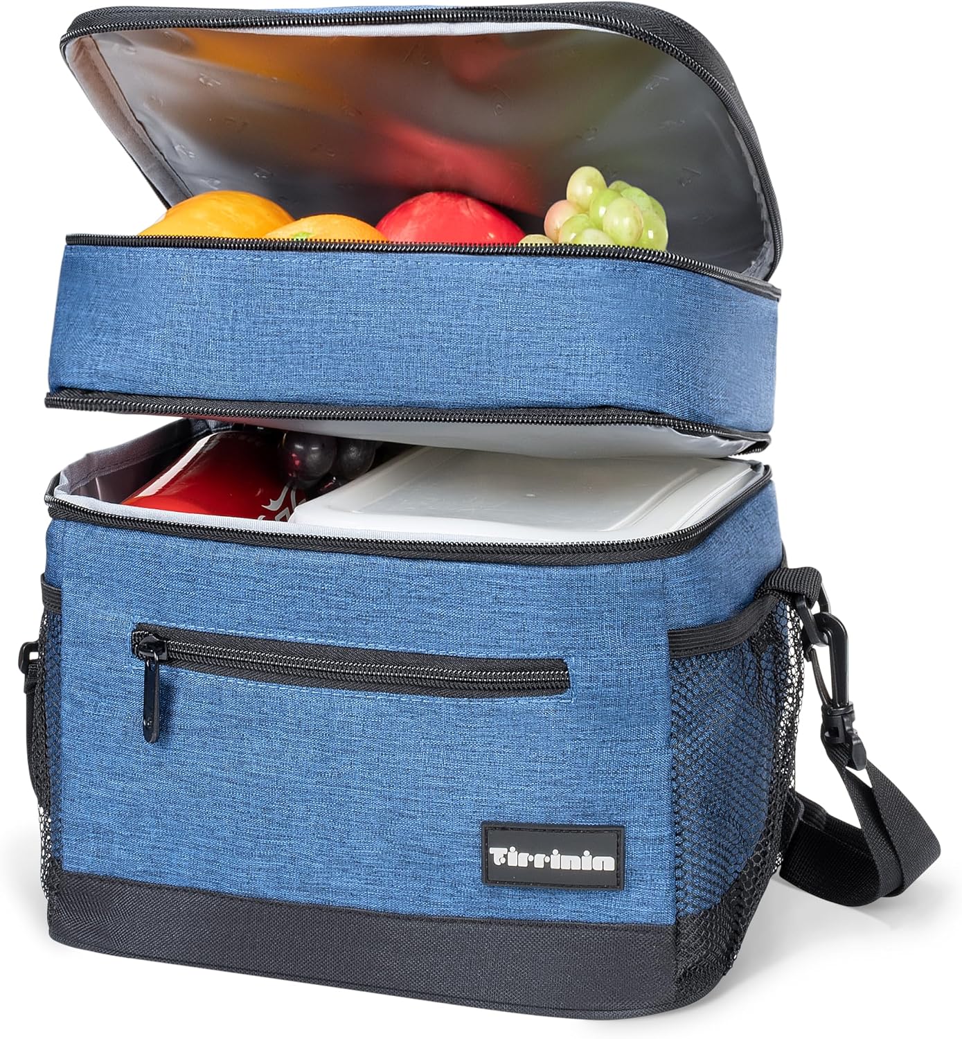 Tirrinia Insulated Lunch Box for Men/Women, Leakproof Lunch Bag for School Work, Large Lunch Tote Kids Boys Girls Student Back to School, Soft Cooler Office Picnic Beach Camping for Adults, Charcoal