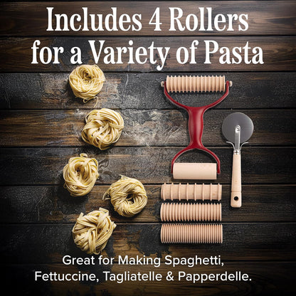 Pasta Drying Rack - Collapsible Spaghetti Holder with 8 Bars for Homemade Fresh Pasta - Wood Drying Rack for Spaghetti, Linguine, Fettucine, or Pappardelle - Kitchen Accessories by Classic Cuisine