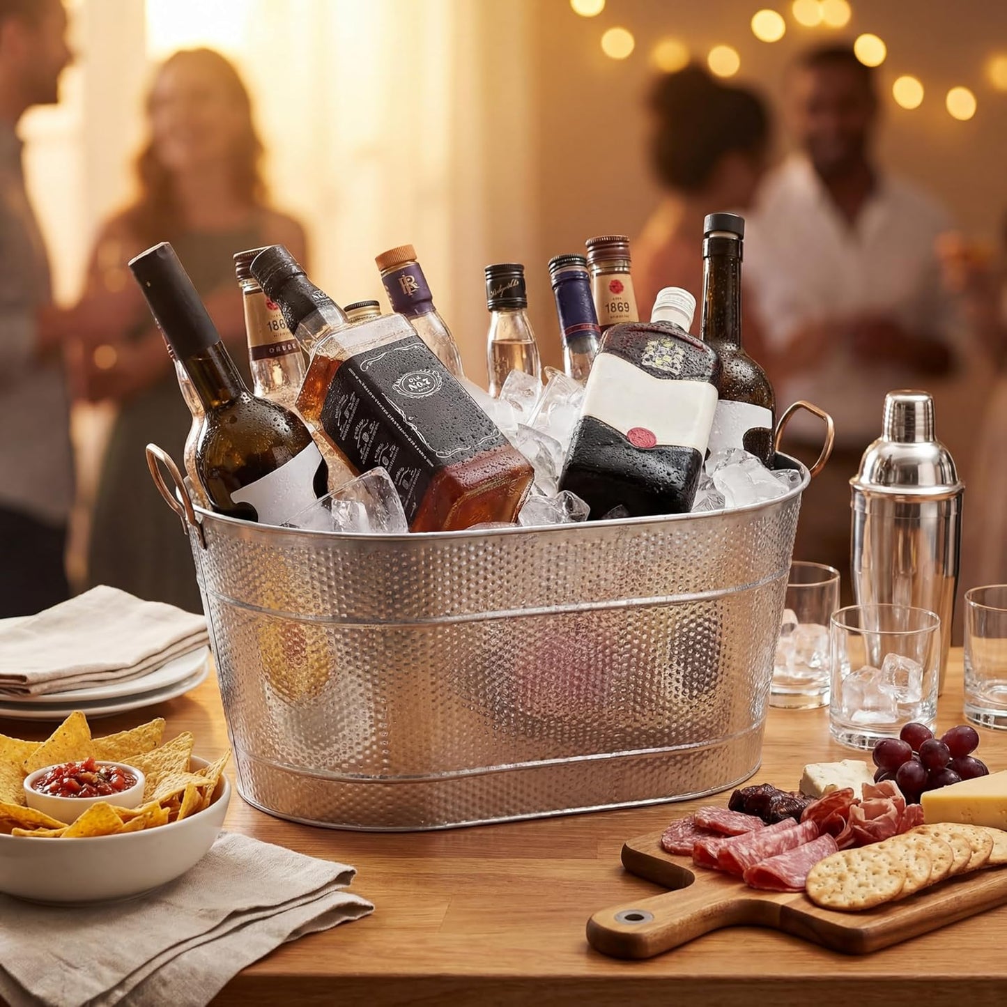 18” Stainless Steel Beverage Tub - 5 Gallon - Gold Handles & Shovel Included - Holds 30 Bottles & Stays Cold for Hours - Use as Wine Bottle Chiller to Beer Bucket Holder - Leak Proof (Gold)