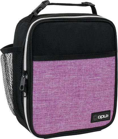 opux Premium Insulated Lunch Box, Soft School Lunch Bag for Kids Boys Girls, Leakproof Small Lunch Pail Men Women Work, Reusable Compact Cooler Tote Lunchbox for Office Adult, Black