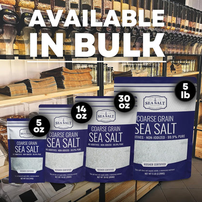 Sea Salt Superstore Coarse Sea Salt for Grinder Refill, Non-Iodized, 14 oz