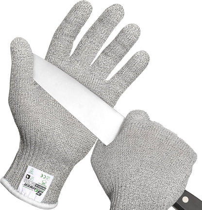 Schwer SlicePro ANSI Cut Resistant Gloves, Food Grade Cutting Glove for Kitchen Food Prep, Mandoline Gloves for Meat Cutting, Oyster Shucking, Fish Fillet Processing, PR1501-G, L