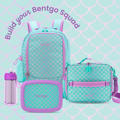Bentgo Kids Lunch Bag - Durable, Double-Insulated Lunch Bag for Kids 3+; Holds Lunch Box, Water Bottle, & Snacks; Easy-Clean Water-Resistant Fabric & Multiple Zippered Pockets (Mermaid)