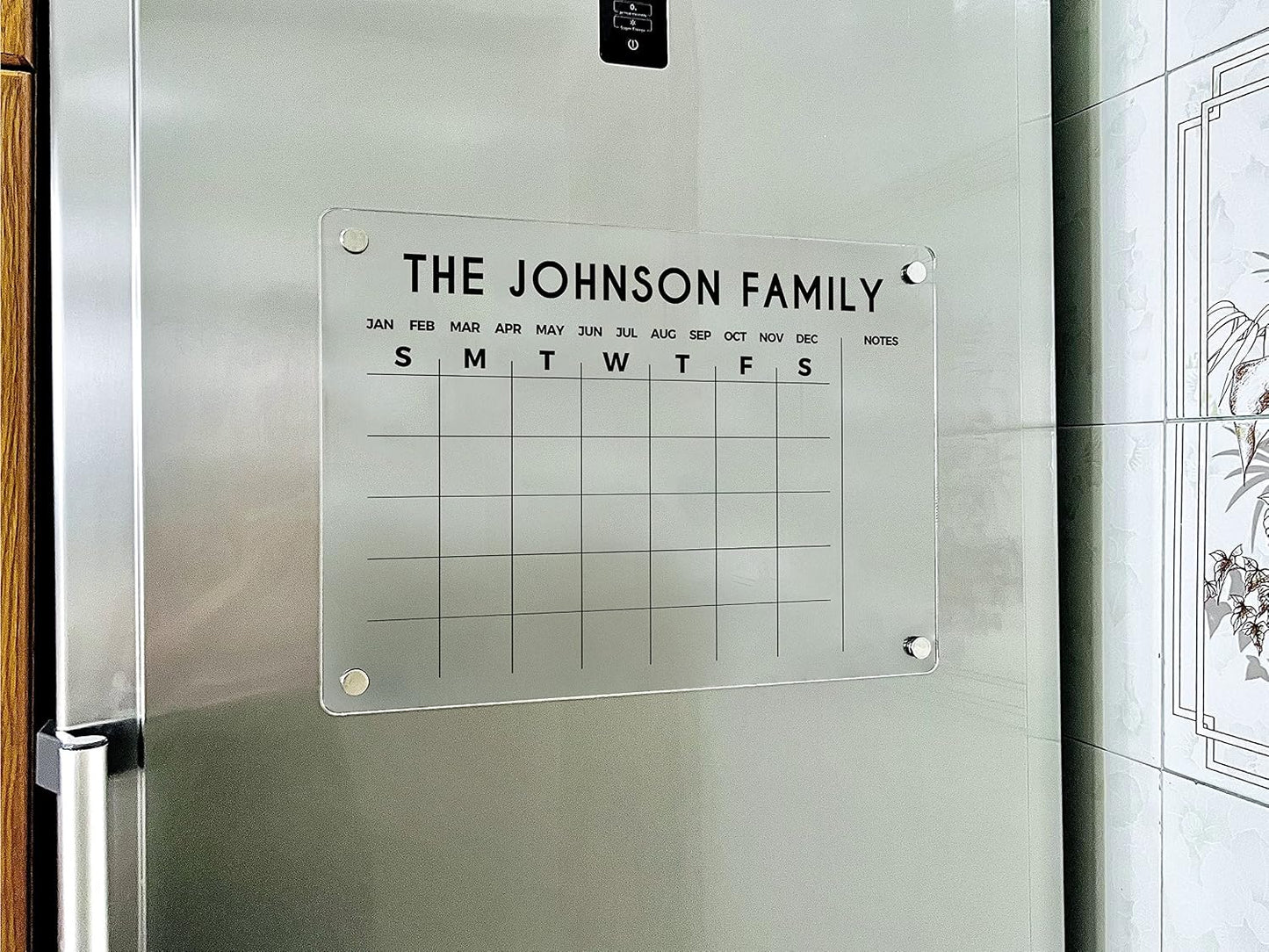 REFRIGERATOR PLANNER - Magnetic Fridge Personalized Calendar 2026, Calendar, Monthly and Weekly Fridge Calendar 2026 with Marker, Personalized Note Board