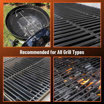 UNCO- 3-Sided Grill Brush - Stainless Steel, 12.2" - BBQ Grill Cleaner Brush