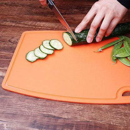 Liflicon Thick Cutting Boards for Kitchen Silicone Chopping Board Set of 2 Mid 12.6'' x 9.1”,Mini 9.1”x7.1” Non-slip Deep Drip Juice Groove Easy Grip Handle,Dishwasher Safe-Red