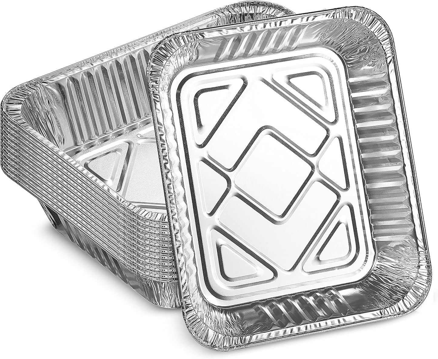 MontoPack Half-Size Aluminium Foil Lids | [100 Pack] Perfect Fit for 9x13 Roasting Pans | Premium Quality for Baking & Catering | Disposable Food Prep Containers Lids