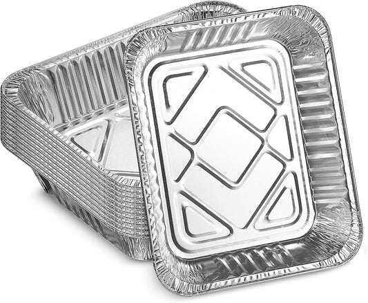 MontoPack Half-Size Aluminium Foil Lids | [100 Pack] Perfect Fit for 9x13 Roasting Pans | Premium Quality for Baking & Catering | Disposable Food Prep Containers Lids