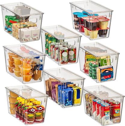 CLEARSPACE Plastic Storage Bins with Lids XL – Perfect Kitchen Organization or Pantry Storage – Fridge Organizer, Pantry Organization and Storage Bins, Cabinet Organizers