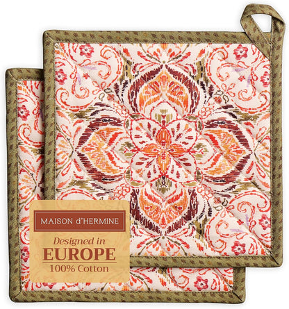 Maison d' Hermine Pot Holders 100% Cotton Potholders (8" x 8") - Colors A