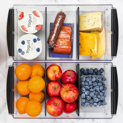 Progressive ProKeeper+ Pantry & Refrigerator Storage Containers – Modular Bins and Organizers (Narrow Stackable Bin, 16.1"L x 4.0"W x 3.6"H)