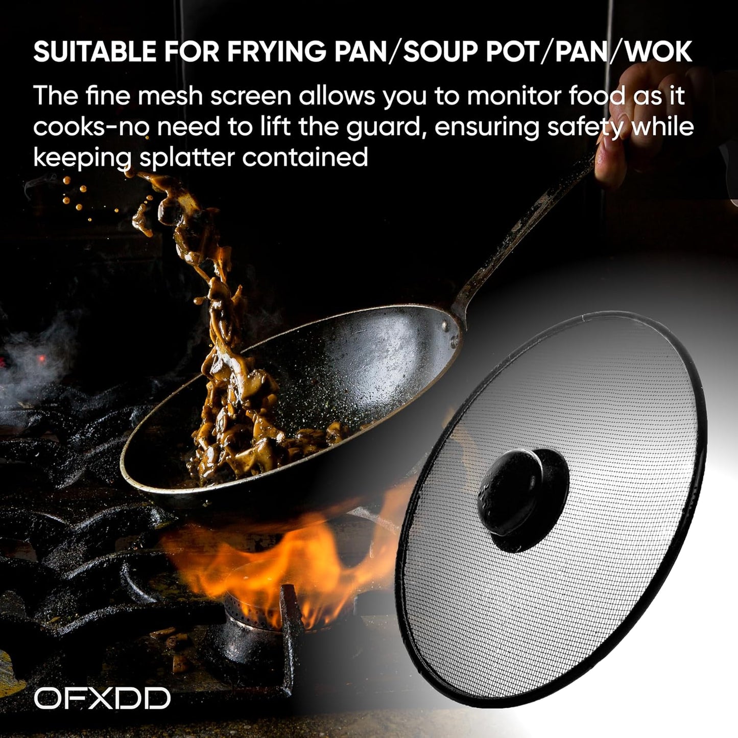 Stainless Steel Splatter Screen for Pan - Set Of 2: 8.2", 8.2" - Safe Protection Shield for Frying Grease Splash - Fry Oil Guard for Cooking