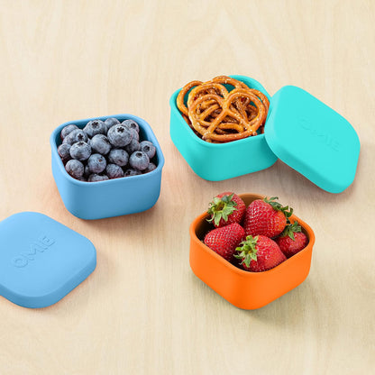 OmieBox Silicone Leakproof Snack Containers To Go, Food Storage Containers with Lid, School Lunch Bento Container - BPA Free, Airtight, Dishwasher and Freezer Safe, Oven Safe - 9.4 ounces (Pink)