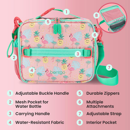 Bentgo Kids Lunch Bag - Durable, Double-Insulated Lunch Bag for Kids 3+; Holds Lunch Box, Water Bottle, & Snacks; Easy-Clean Water-Resistant Fabric & Multiple Zippered Pockets (Mermaid)