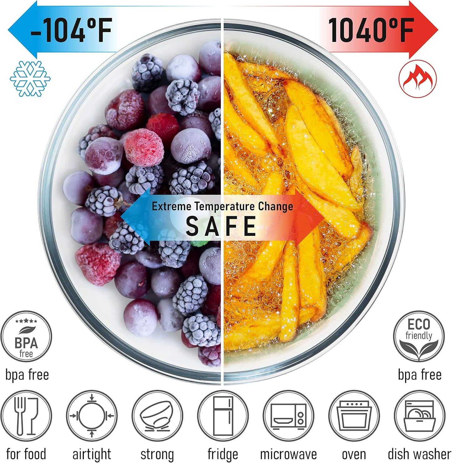 Set of 4 Stackable Space-Saving Nesting Glass Bowls with Airtight Acacia Lids for Lunch, Meal & Food Prep - Microwave & Oven-ready BPA Free Durable Heat Resistant Inert Borosilicate Glass