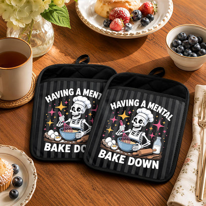 Gothic Cooking Skeleton Chef Pot Holders Heat Resistant