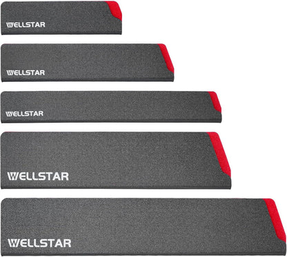WELLSTAR Knife Edge Guards 8 Inch, Universal Blade Covers, BPA Free ABS Protective Blade Sheaths, Non-Scratch Felt Lining Kitchen Knives Covers (Knives not included)