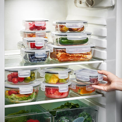 Sorbus 16pc (8 Rectangular 35oz Food Storage Containers and 8 Airtight Lids) – 4.4 Cup Glass Meal Prep Containers, Dishwasher, Freezer, and Oven Safe – Reusable Glass Food Containers for Meal Prep