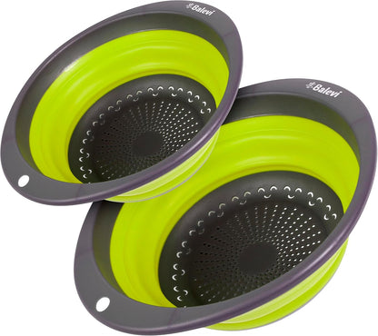 Collapsible Strainers for Kitchen, Green, Set of 2