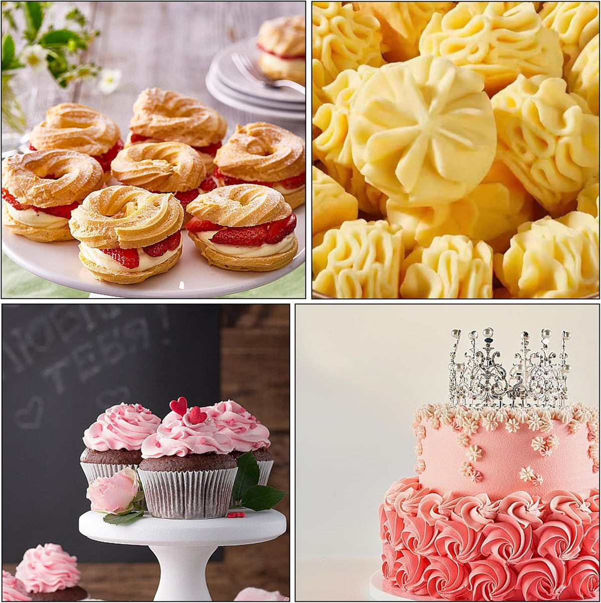 12 PCS Large Piping Tips, Stainless Steel Icing Tips Set for Cupcake Cake