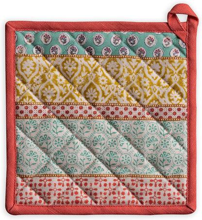 Maison d' Hermine 100% Cotton Oven Mitt & Pot Holder Set (7.5"x13" & 8"x8") - Colors C