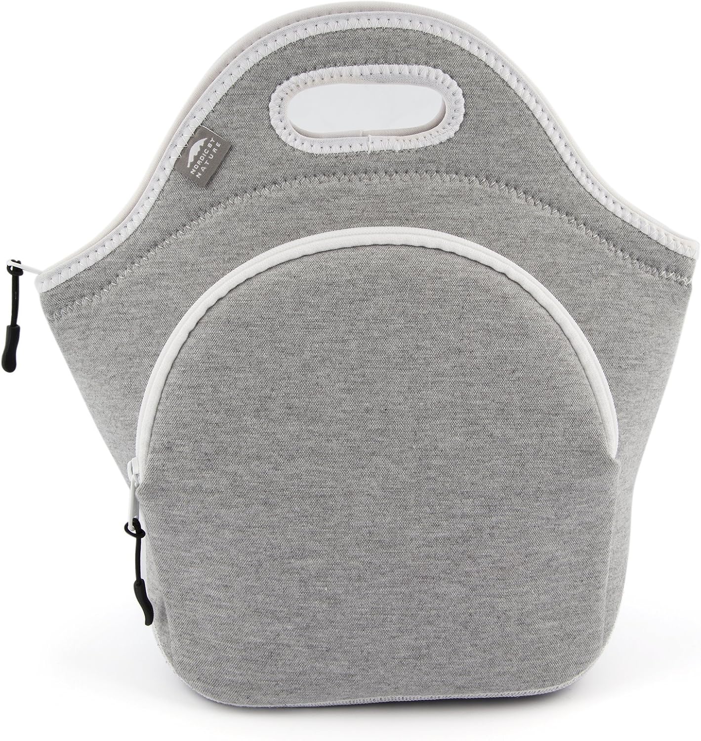 Nordic By Nature Large Neoprene Lunch Bag for Women & Lunch tote for Kids Insulated Lunch bag Reusable Washable Extra Thick Neoprene & Soft Cotton Feel, Premium Stitching, Outside Pocket, (L) Black