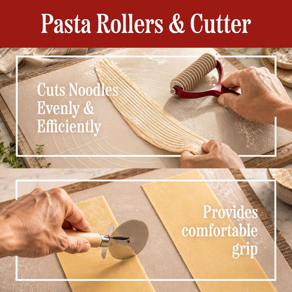Pasta Drying Rack - Collapsible Spaghetti Holder with 8 Bars for Homemade Fresh Pasta - Wood Drying Rack for Spaghetti, Linguine, Fettucine, or Pappardelle - Kitchen Accessories by Classic Cuisine