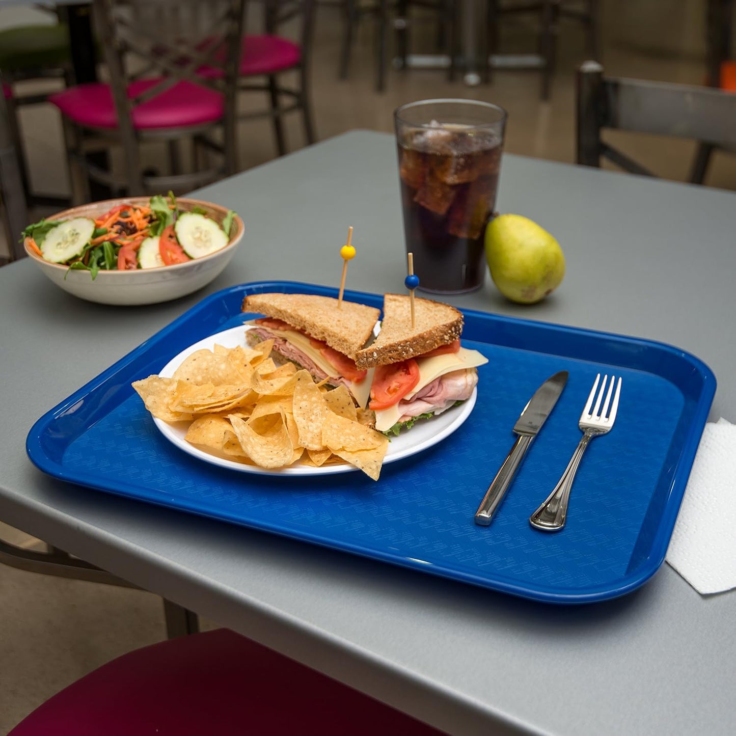 Carlisle FoodService Products Café Cafeteria Tray, Fast Food Tray for Restaurant or Commercial Use, 14" x 18", 1 Count, Black